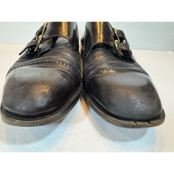 Size 11 Mezlan Portofino Monk Strap Black Leather Shoes main image 7